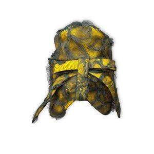 Vintage John Frederics Novelty Hat Yellow Green Tulle Sculptural Millinery MCM